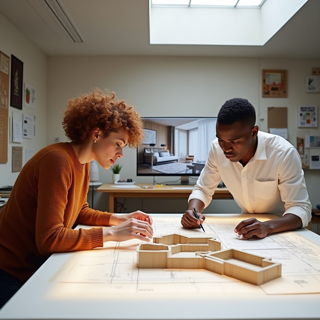 Sessione di progettazione architettonica per appartamento