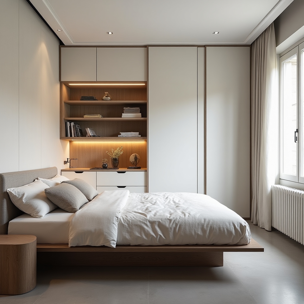 Camera da letto con soluzioni contenimento su misura