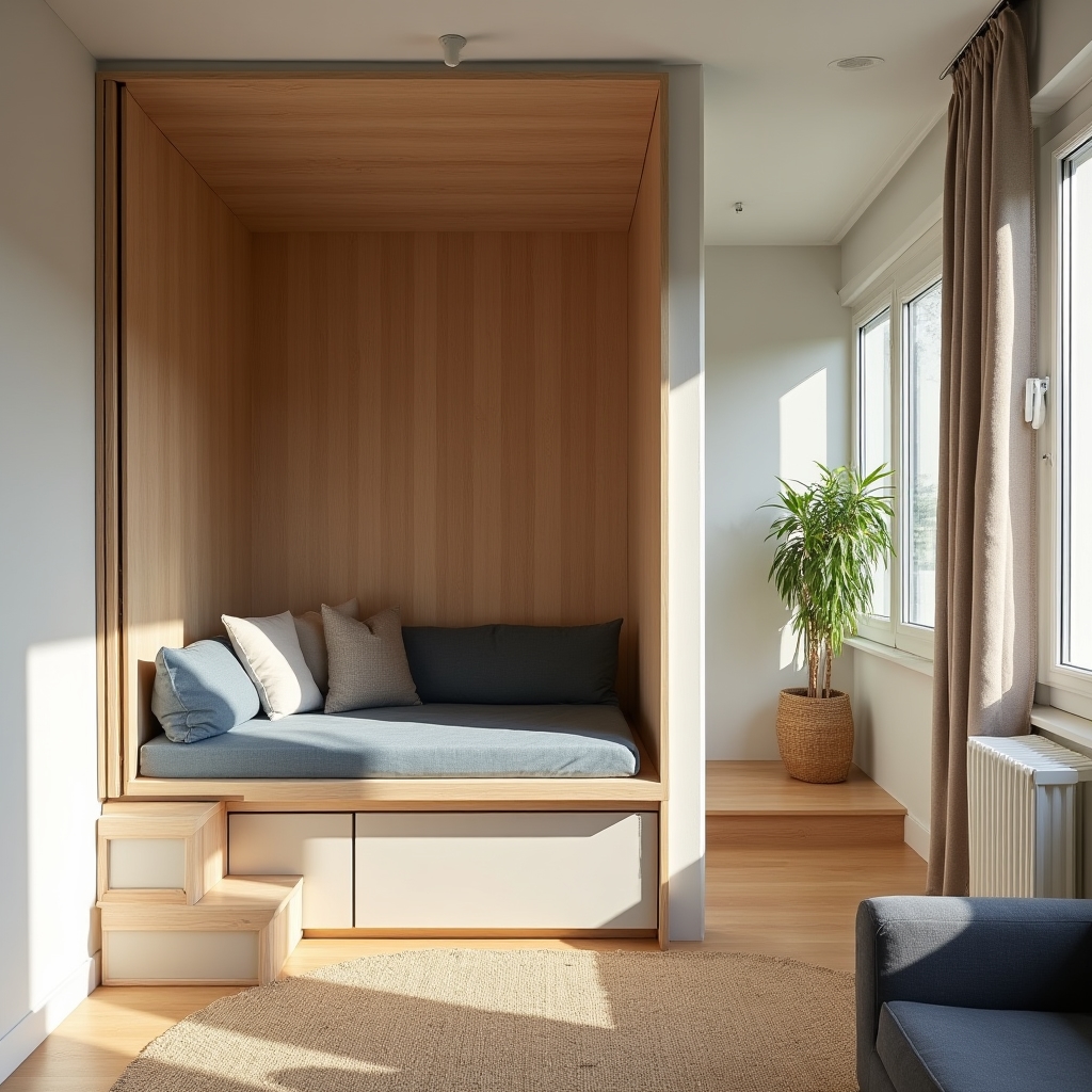 Monolocale trasformato con zona notte separata